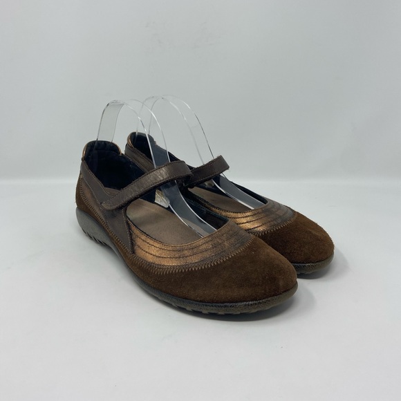 Naot Shoes - Naot Brown Suede Leather Mary Jane Comfort Flat